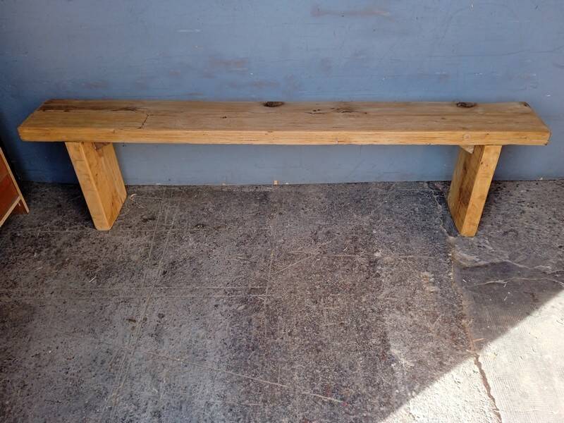 Bench 180 cm old solid wood with patina