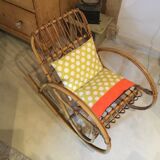 For child vintage rattan rocking chair
