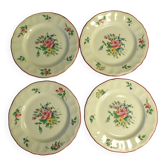 4 assiettes plates Lunéville service "Réverbère"
