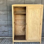 Armoire portes coulissantes bois brut