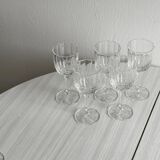 6 verres à liqueur vintage en verre transparent