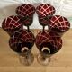 6 red italian cut glass wine glasses