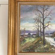 Oil Painting Canvas Country Path Landscape Nature Autumn LALLEMA