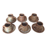 6 stoneware coffee cups