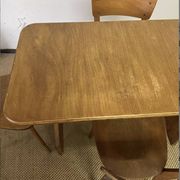 Vintage wooden table and 4 chairs set