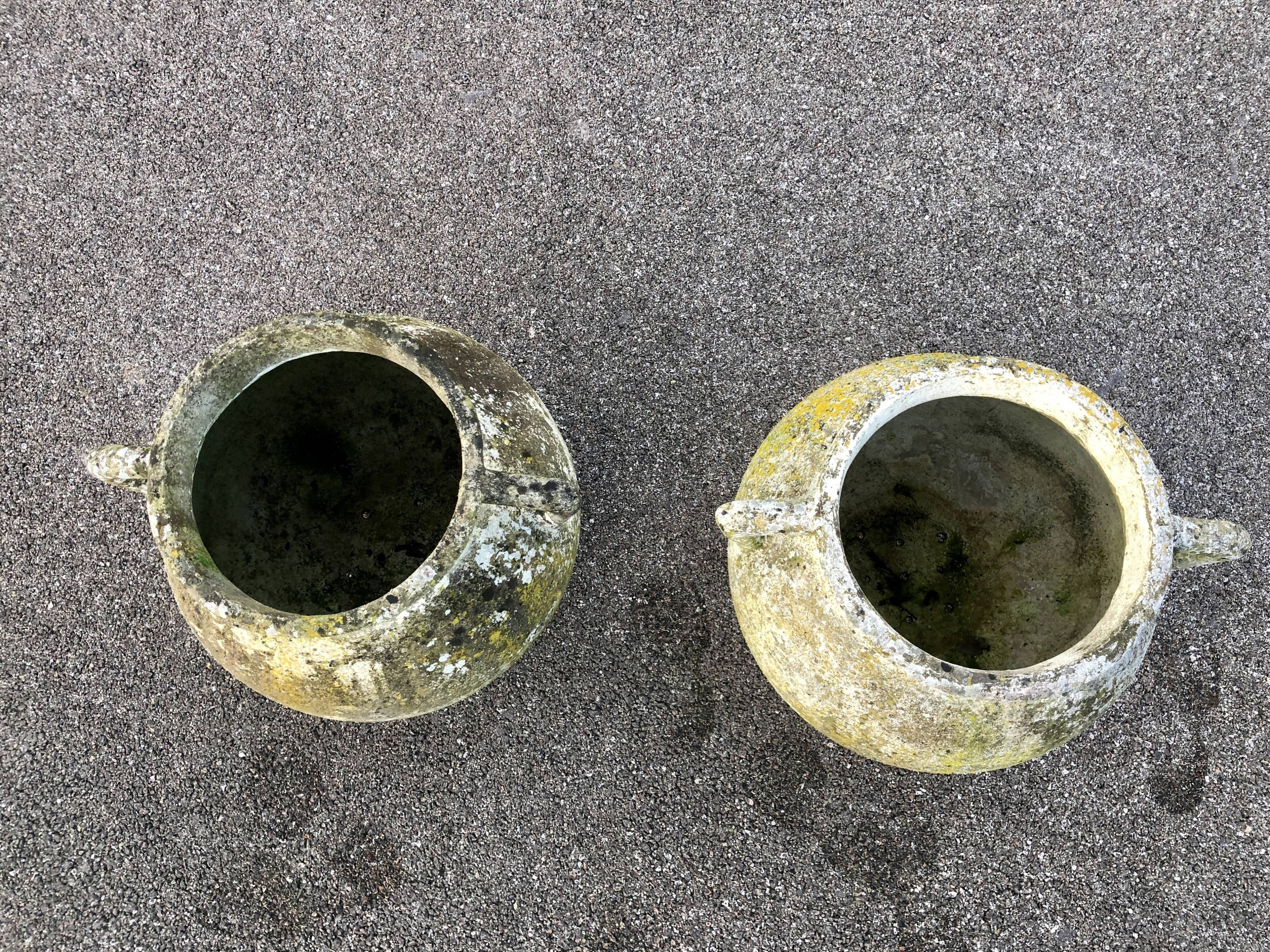 Pair of vintage planters tripodes pot potron fibro cement 1960 garden