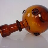 Italian amber glass decanter with stopper, 1960s