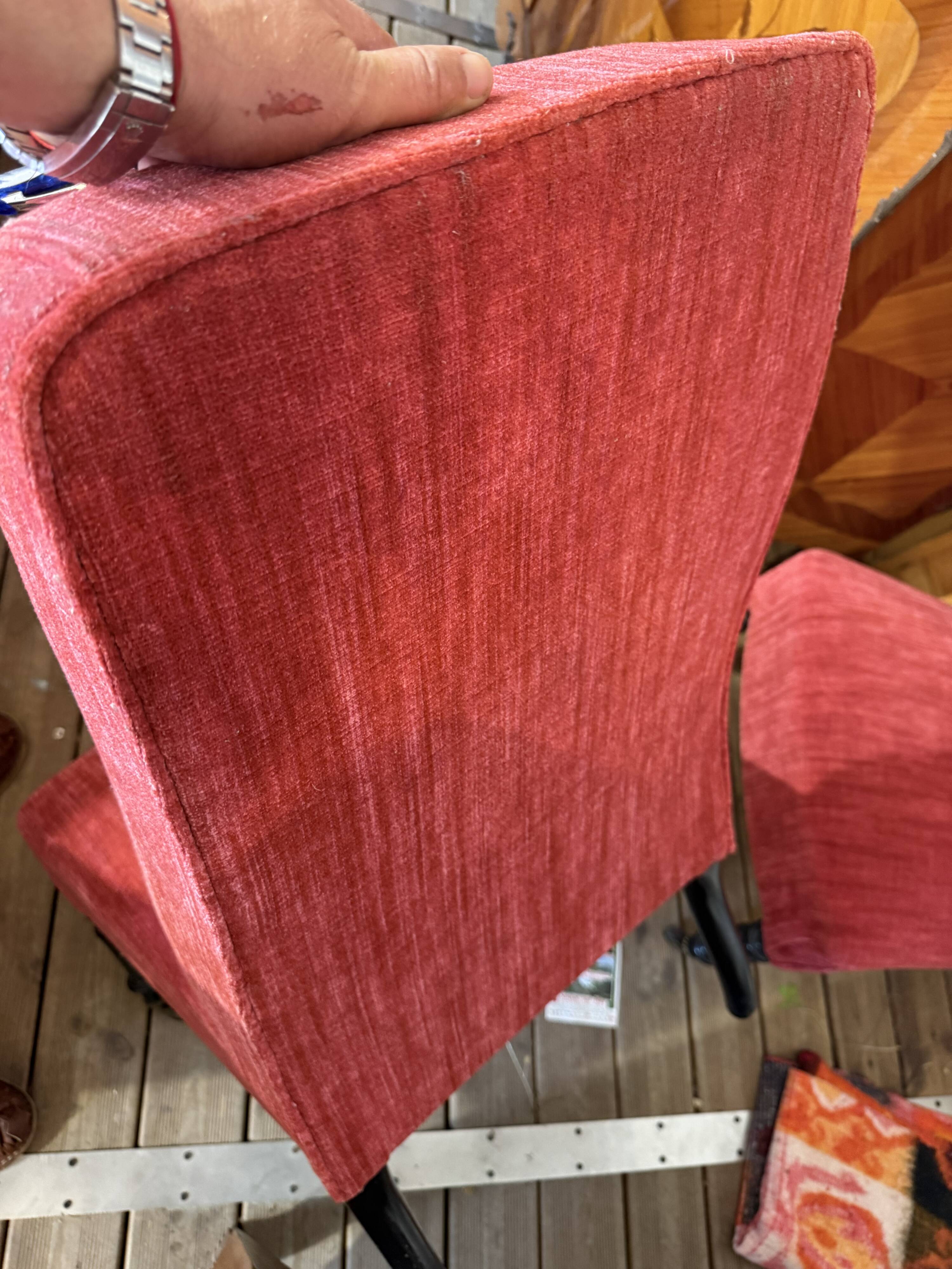Low chairs Napoleon III - Red velvet - Around 1870
