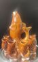 Carafe and glasses "Fish" Amber Ceramic Vintage USSR era