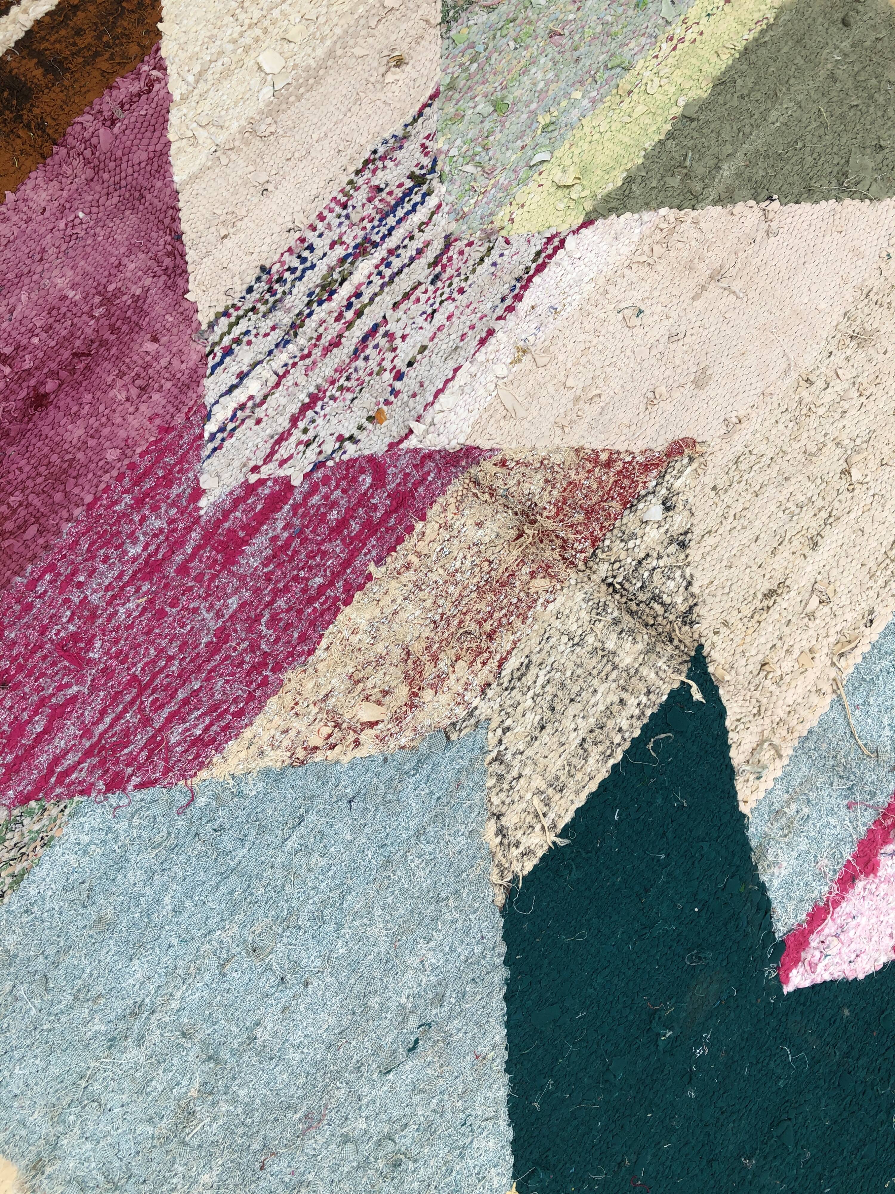 Moroccan Berber carpet Kilim Boucherouite 2, 03x1, 02m