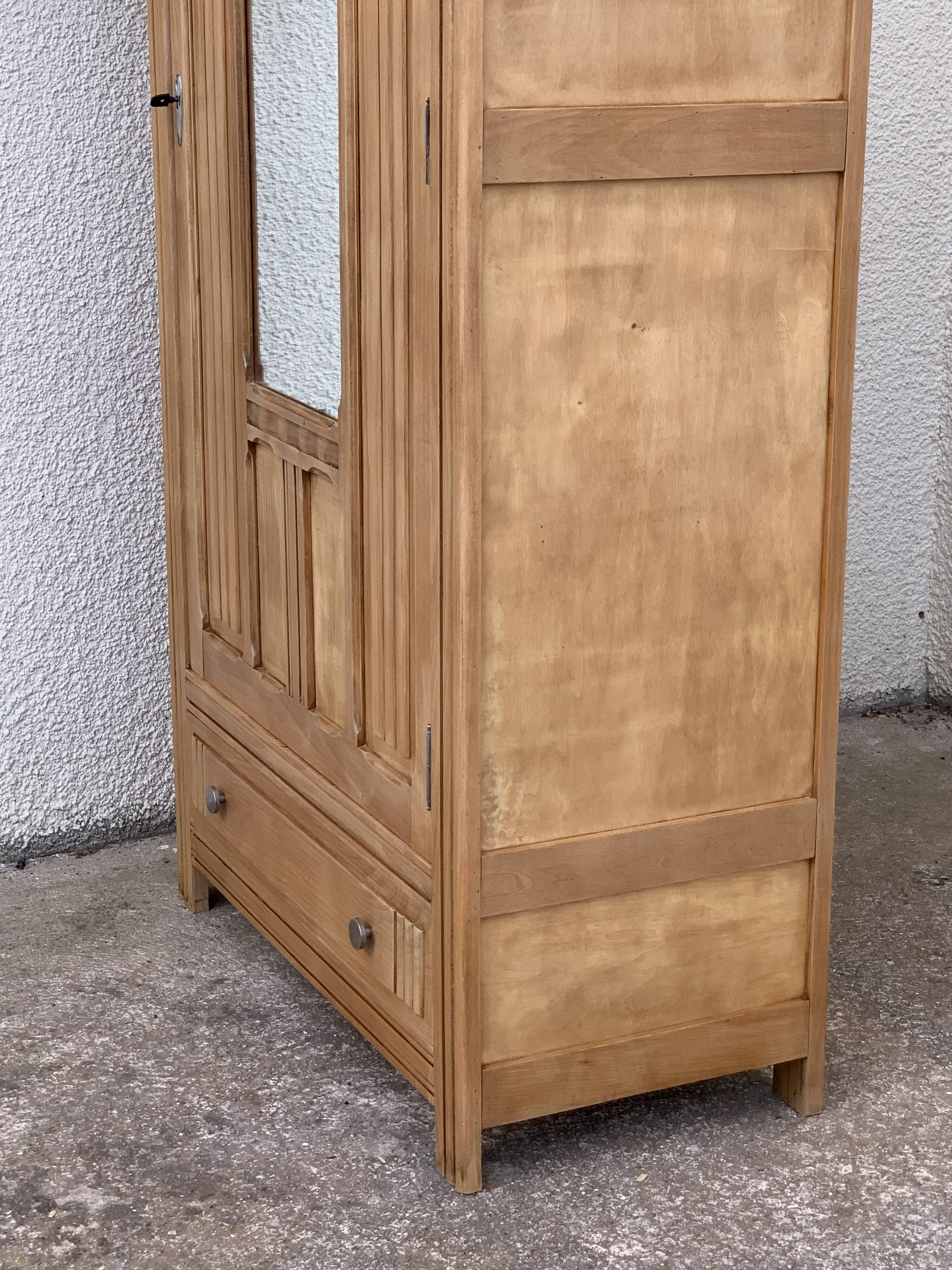 Parisian wardrobe art deco wood brut
