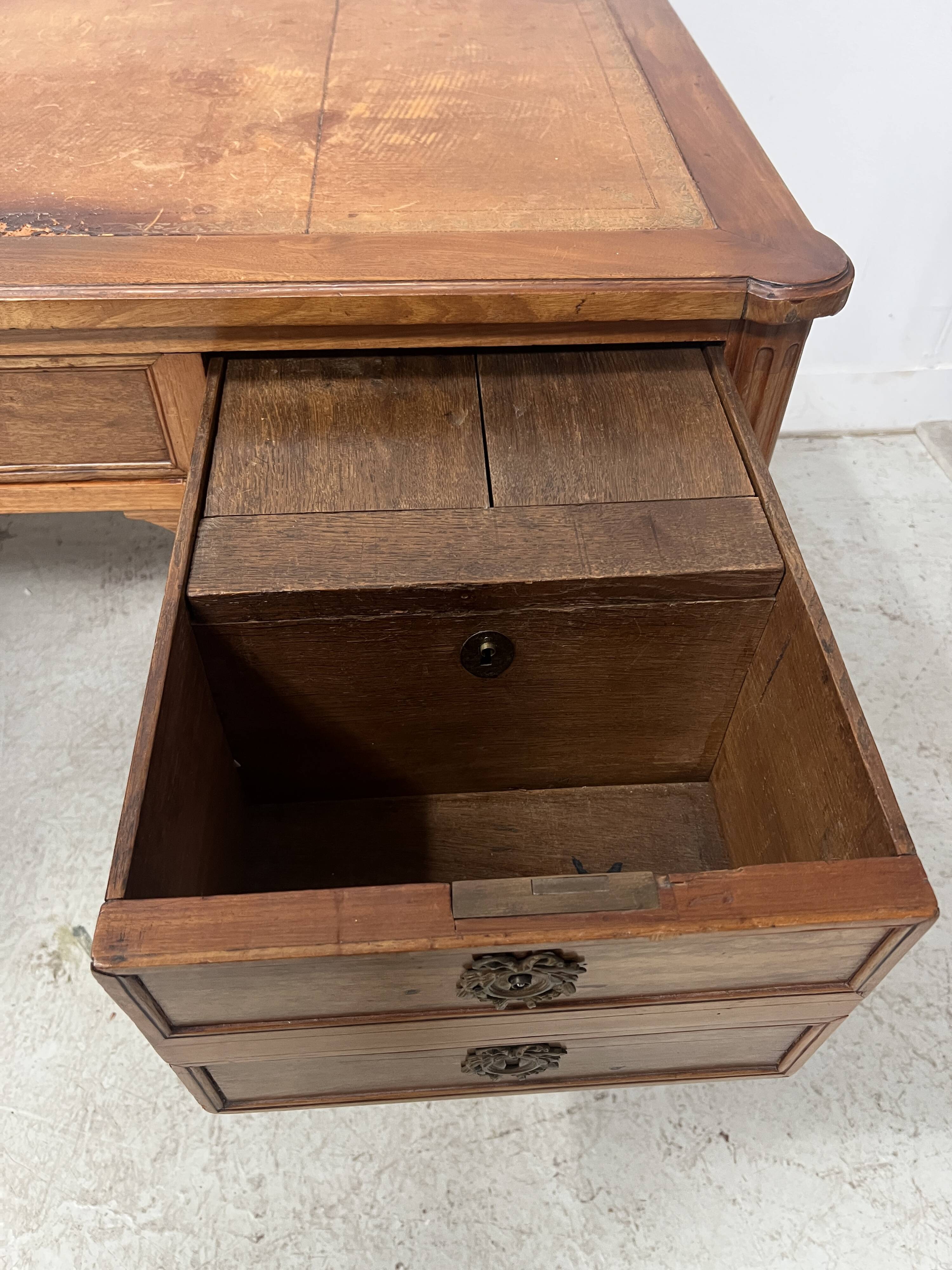Louis XVI style walnut desk from the late 19th century.