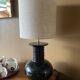 Pair of vintage modernist black lamps from the 1970s.