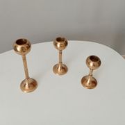 Set of 3 vintage scandinavian candle holders 50s/60s