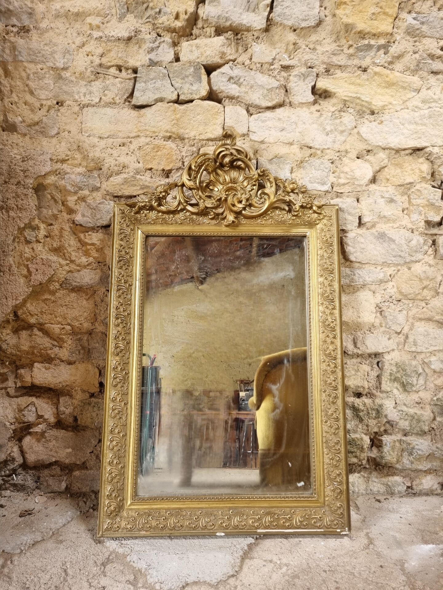 Miroir trumeau doré