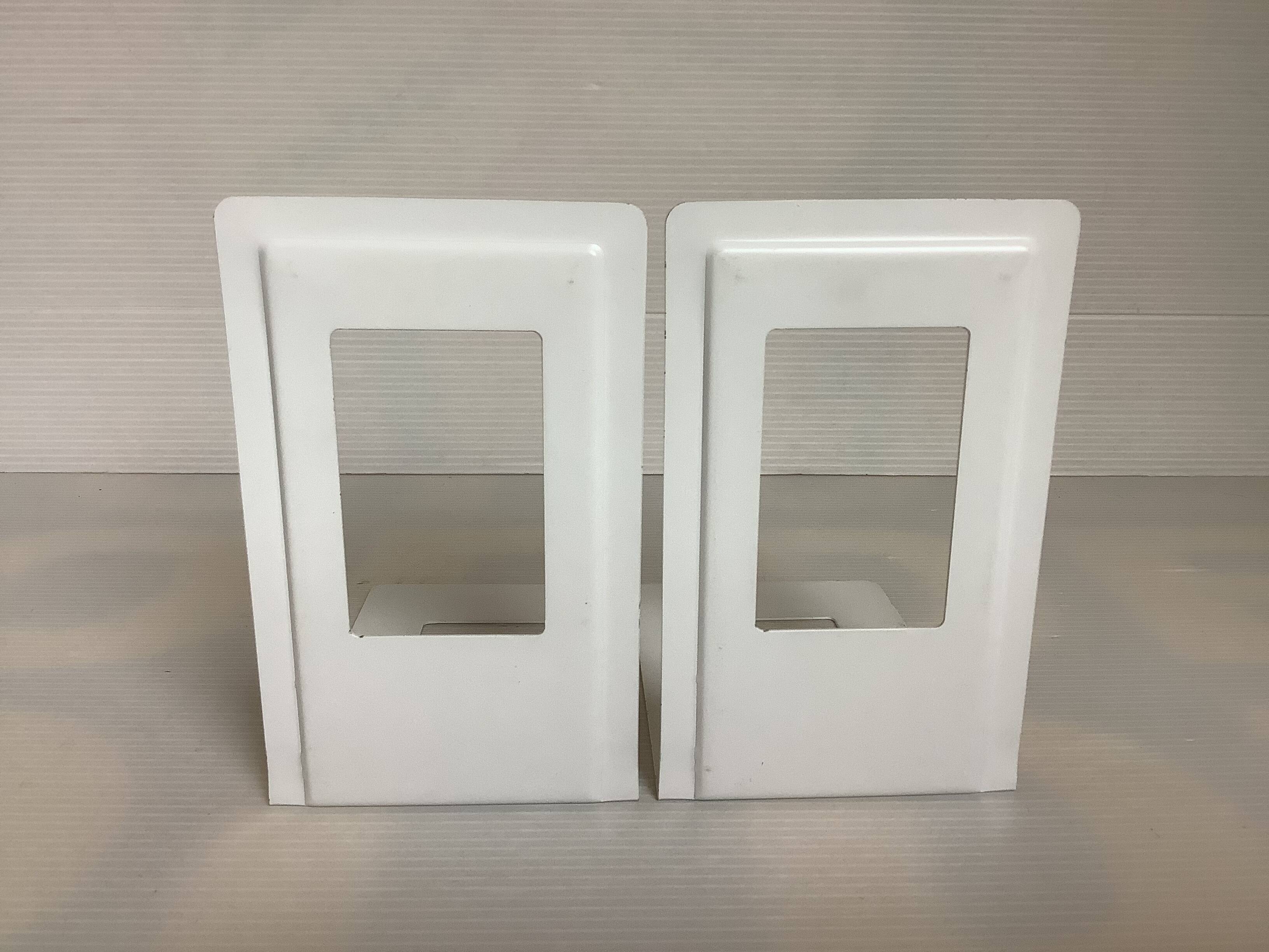 Pair of white metal bookends