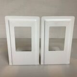 Pair of white metal bookends