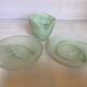 Trio of empty pockets bag makers green glass paste