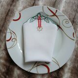 6 serviettes de table brodées anciennes 