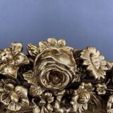 Miroir doré à motifs floraux XIXe siècle