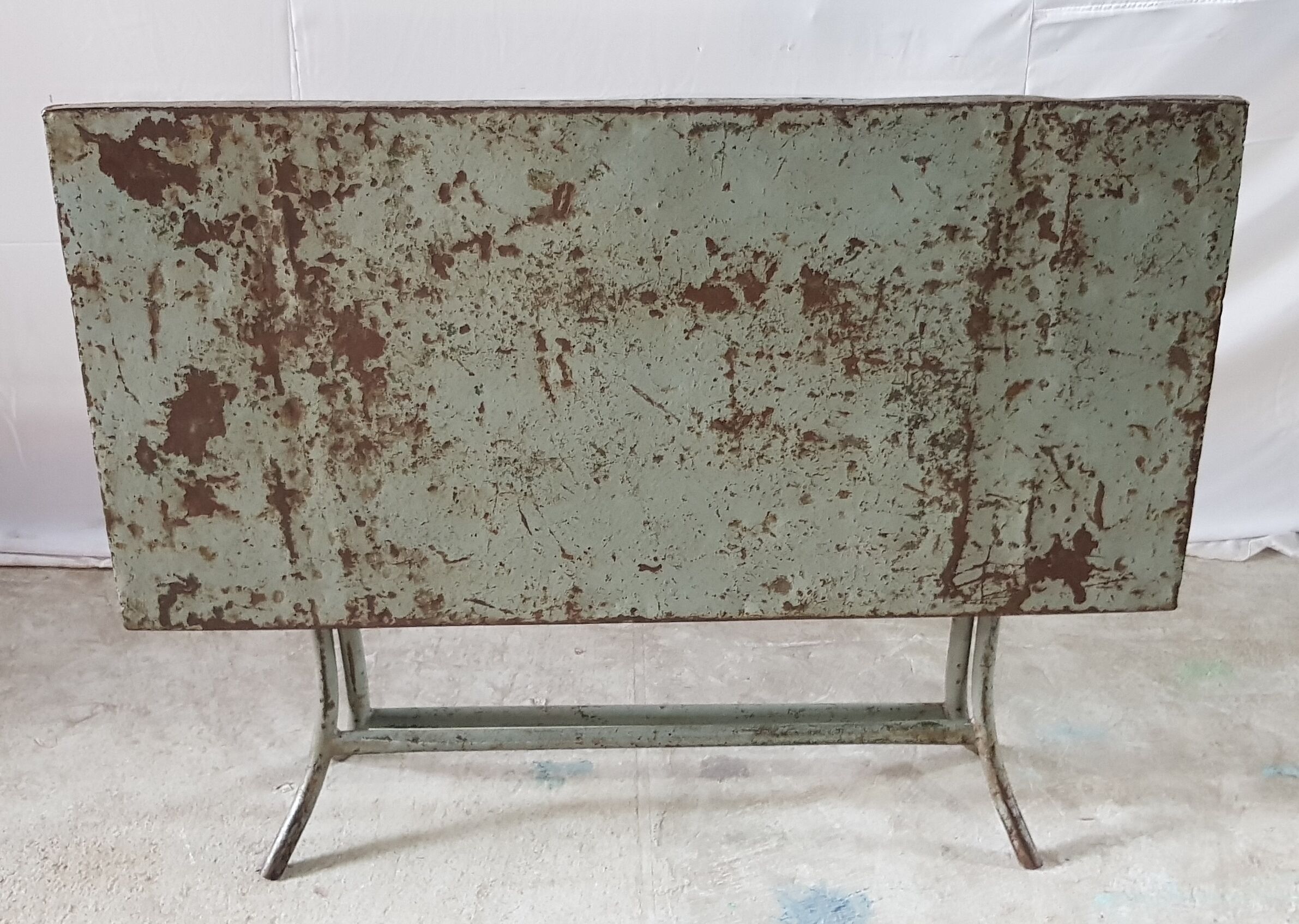 Old metal dining table