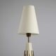 Cream & brass table lamp, Italian modernist, 1950s