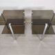 Vintage chrome smoked glass side tables