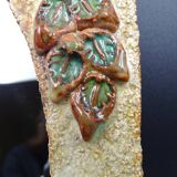 Flower-decorated sandstone mirror, circa 1970