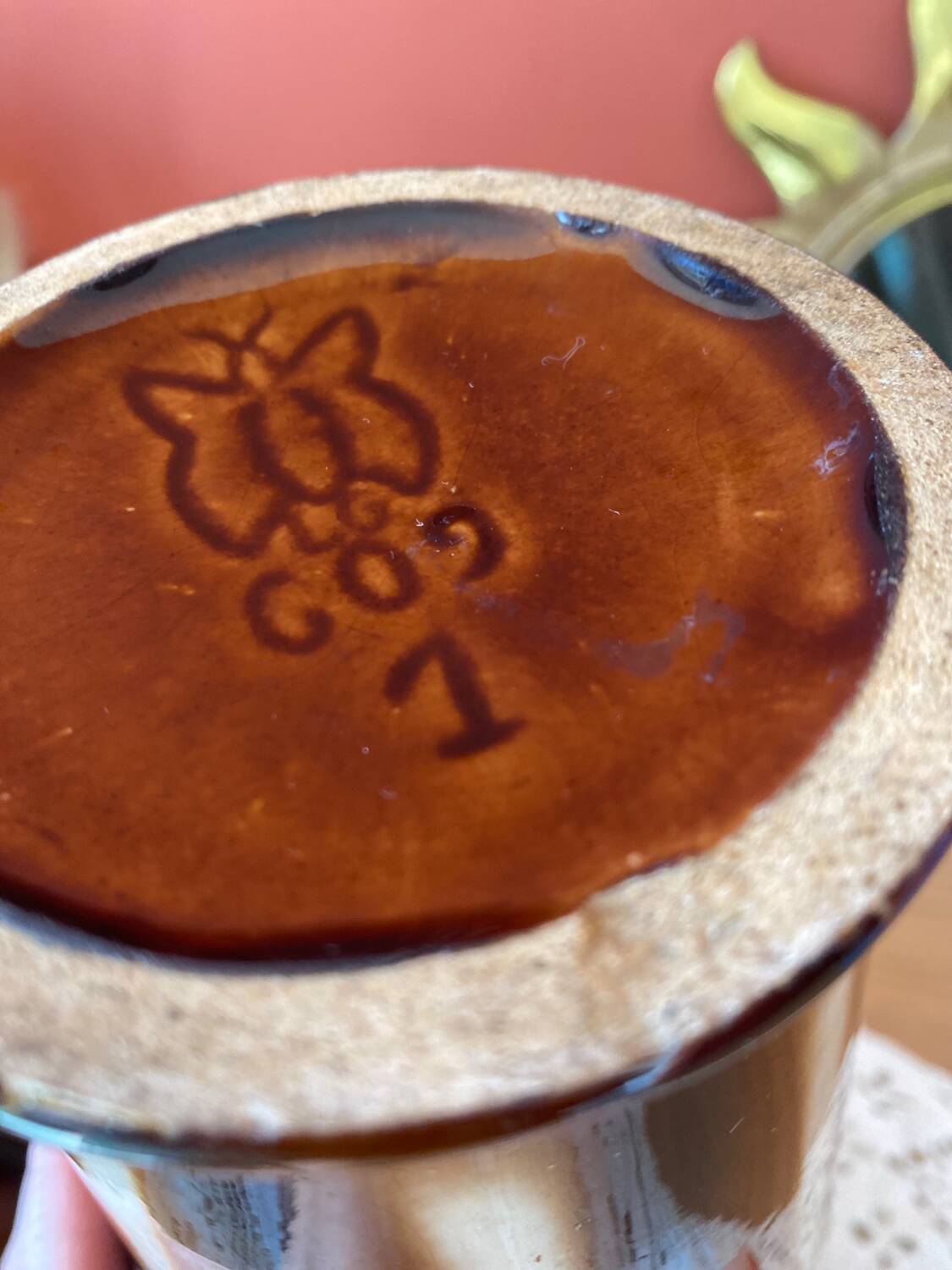 Signed fireplace surround