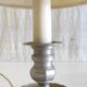 Table lamp in tin, candlestick shape - mid 20th century.