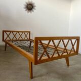 Old French design bed from the 50s daybed with vintage compass feet