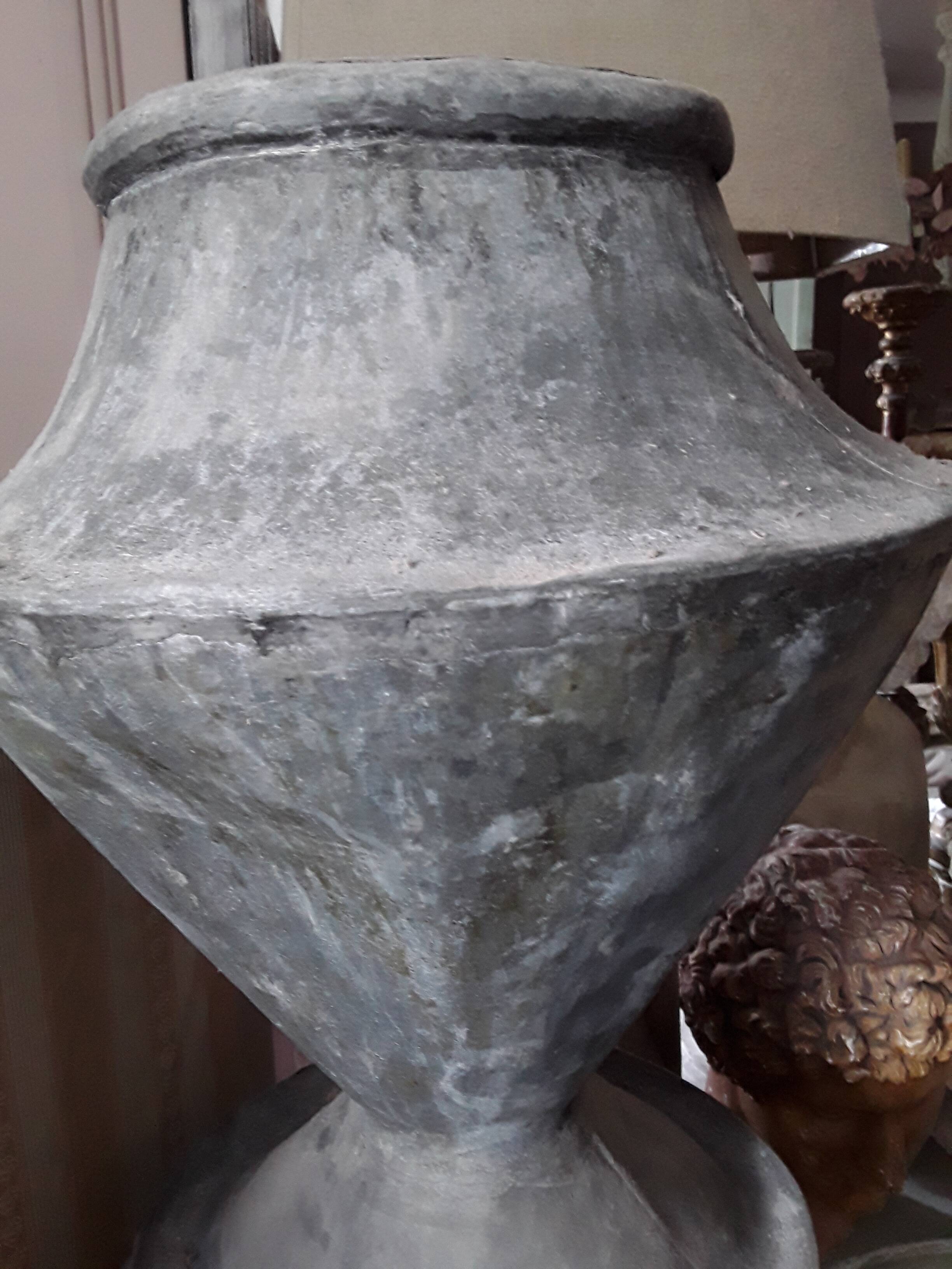 Large and beautiful 19th-century zinc vase.