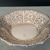 Bread basket, fruit... openwork in silver metal