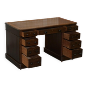 Victorian desk with two columns, hardwood, with VR locks, 1860.