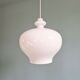 Large Scandinavian suspension light in white opaline, H.A. Jakobsson, 1960