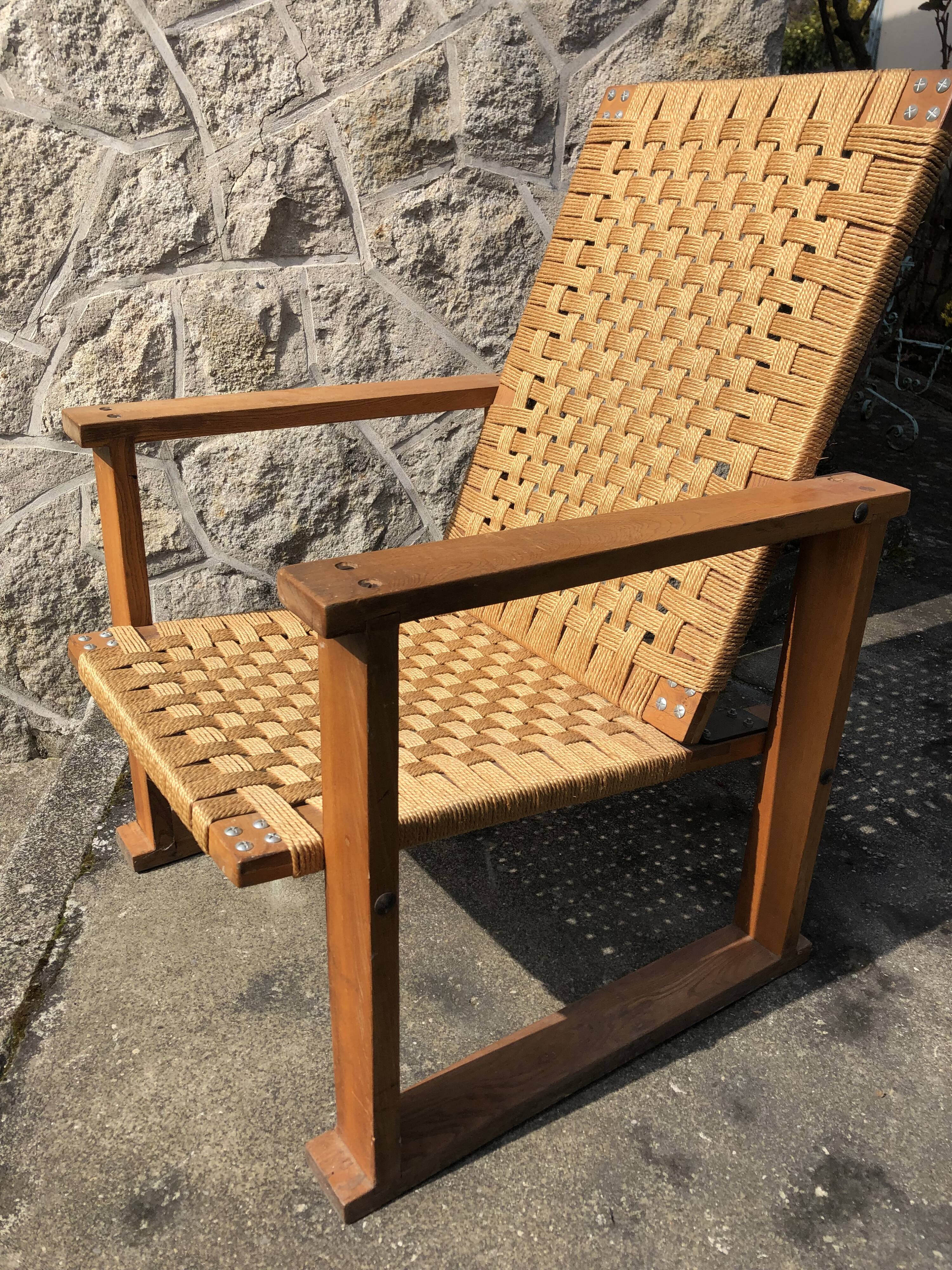 Antique brutalist armchair