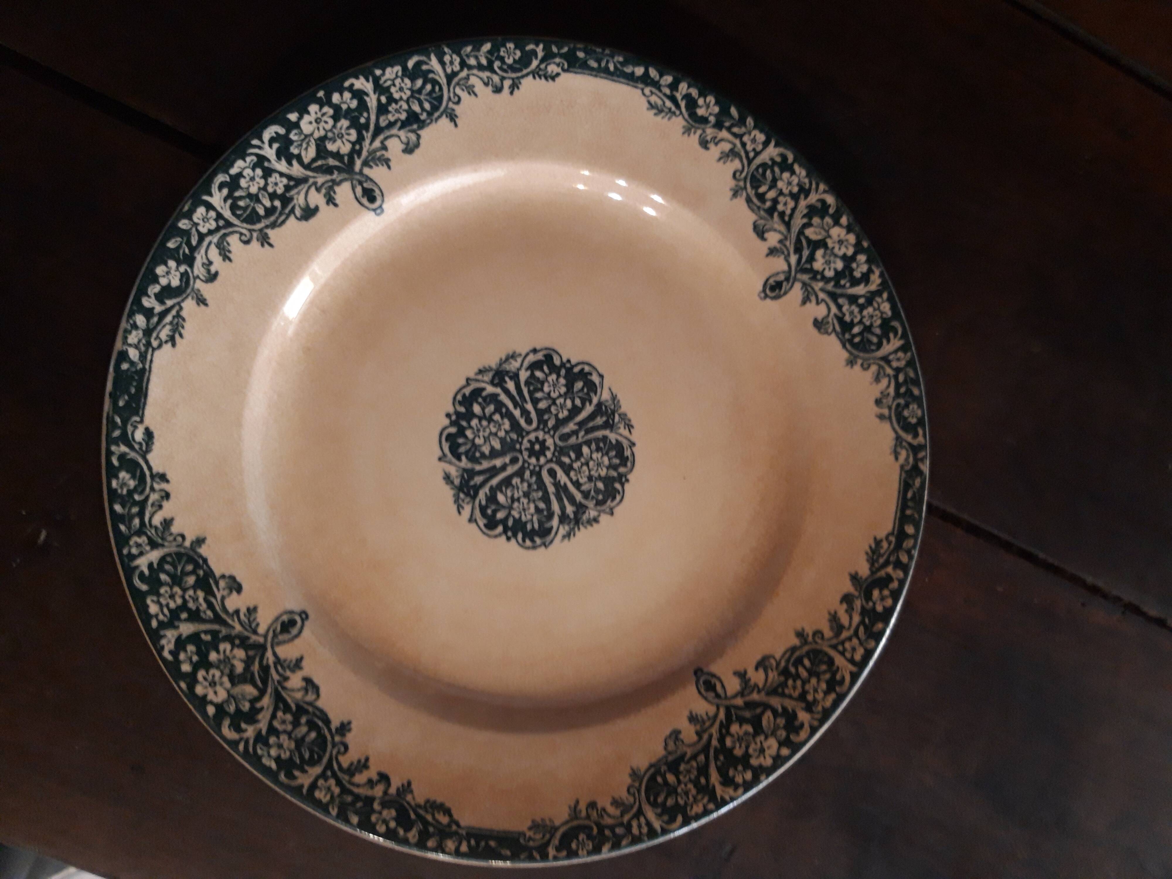 19th Century Plate, Ironstone, Old Man Design - Fontainebleau Pattern