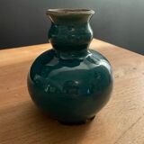Vase en terre faïencée d’un magnifique émail bleu