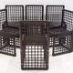 Ensemble de six chaises Afra et Tobia Scarpa en bambou et rotin