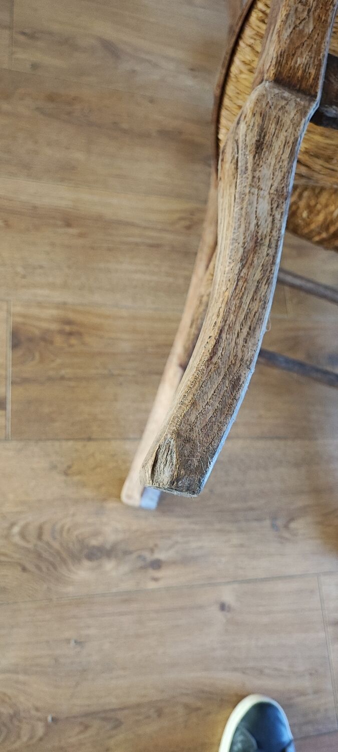 Wooden armchair and mulched seat