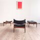Ensemble danoise avec fauteuil, repose-pieds et table par Kristian Vedel