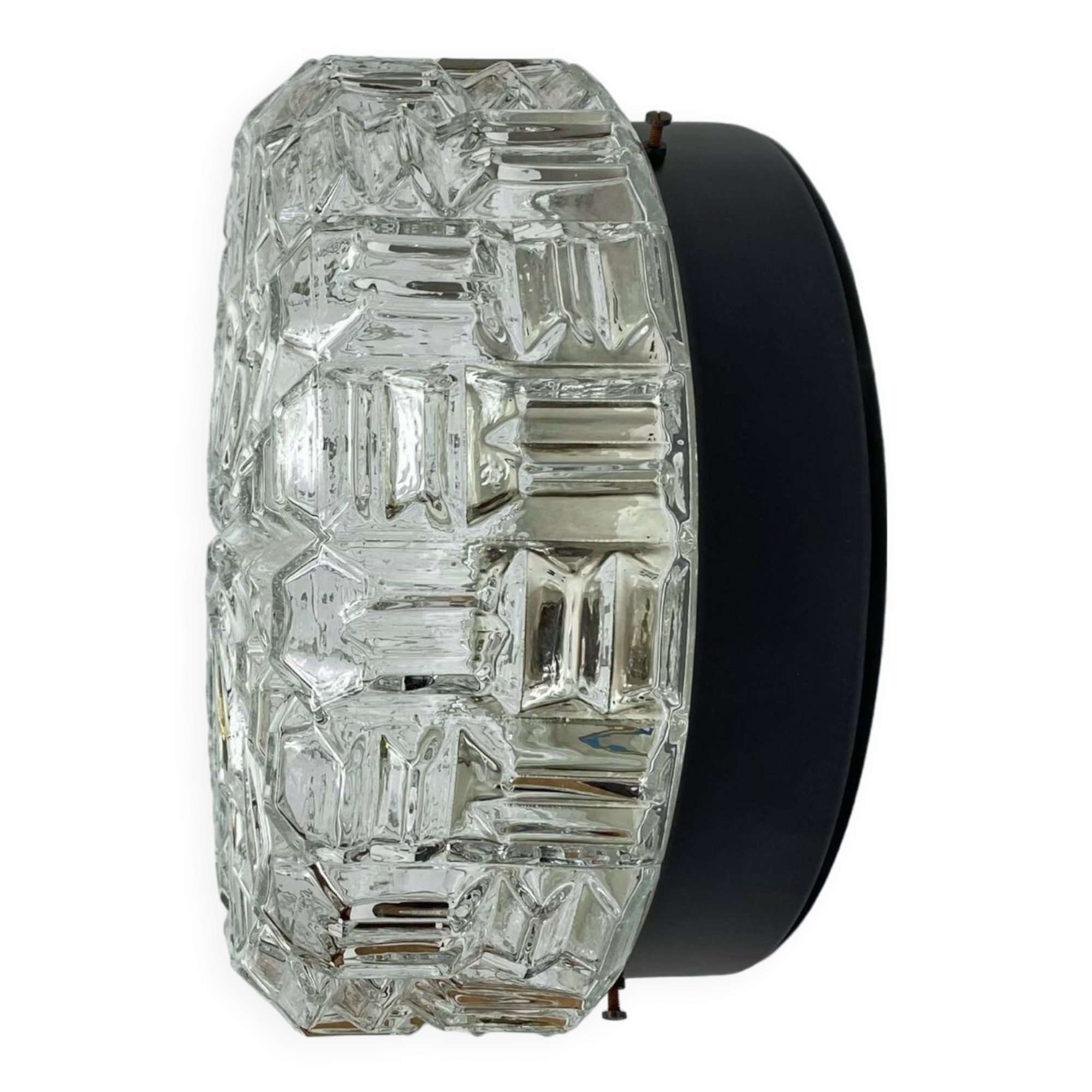 Large wall light ceiling light round minimalist glass 1970 1980 seventies eighties LAMP-7136