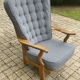 "Grand Repos" armchair in solid oak by Guillerme and Chambron (1960s)