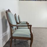 Set of 3 Louis XV style oak armchairs