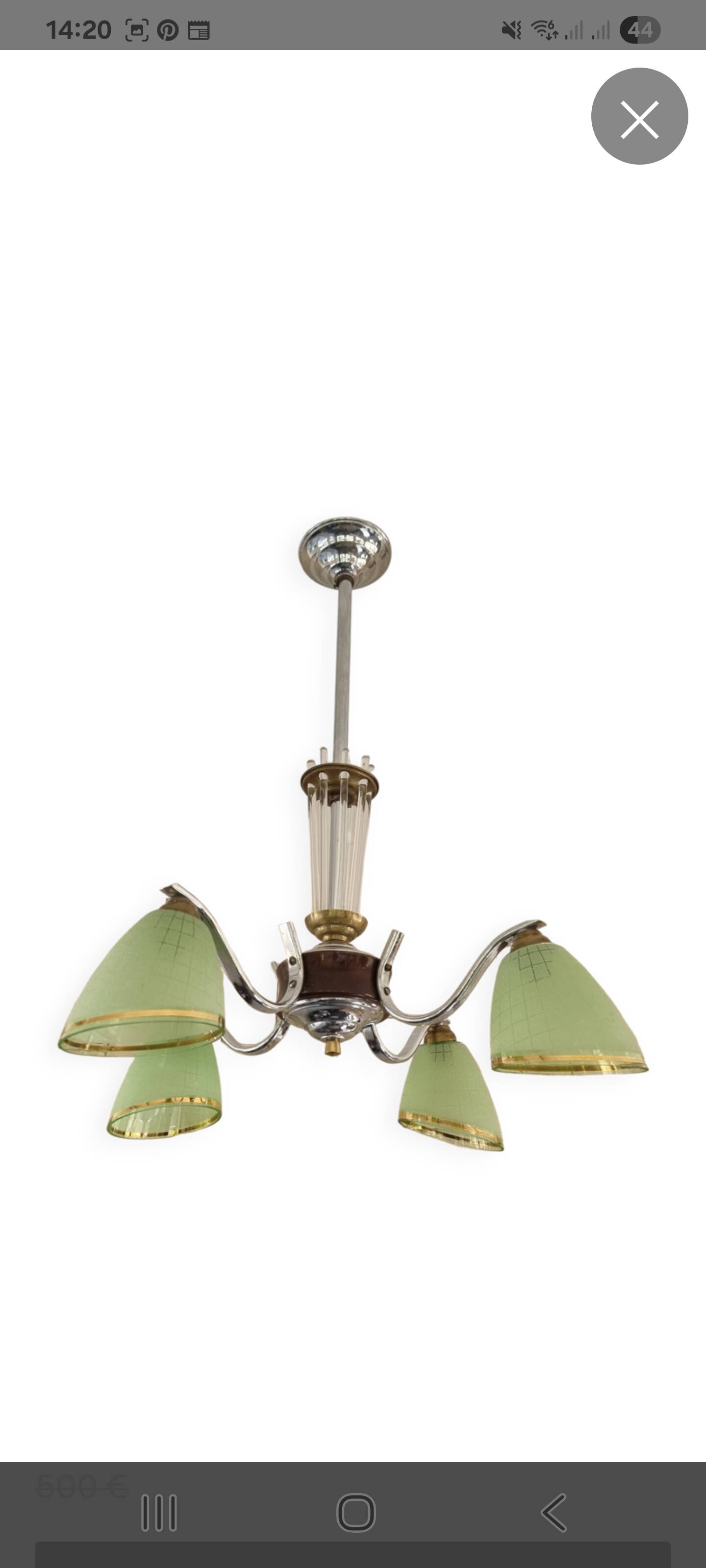 Superb Italian chandelier from the 1930s.