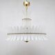 Italian Murano Glass Feather Chandelier with Brass Details
