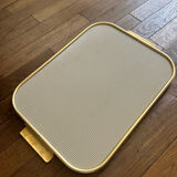 Plastic tray and vintage brass