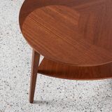 Midcentury Danish round side table in teak by Holger Georg Jensen for Kubus 1960s