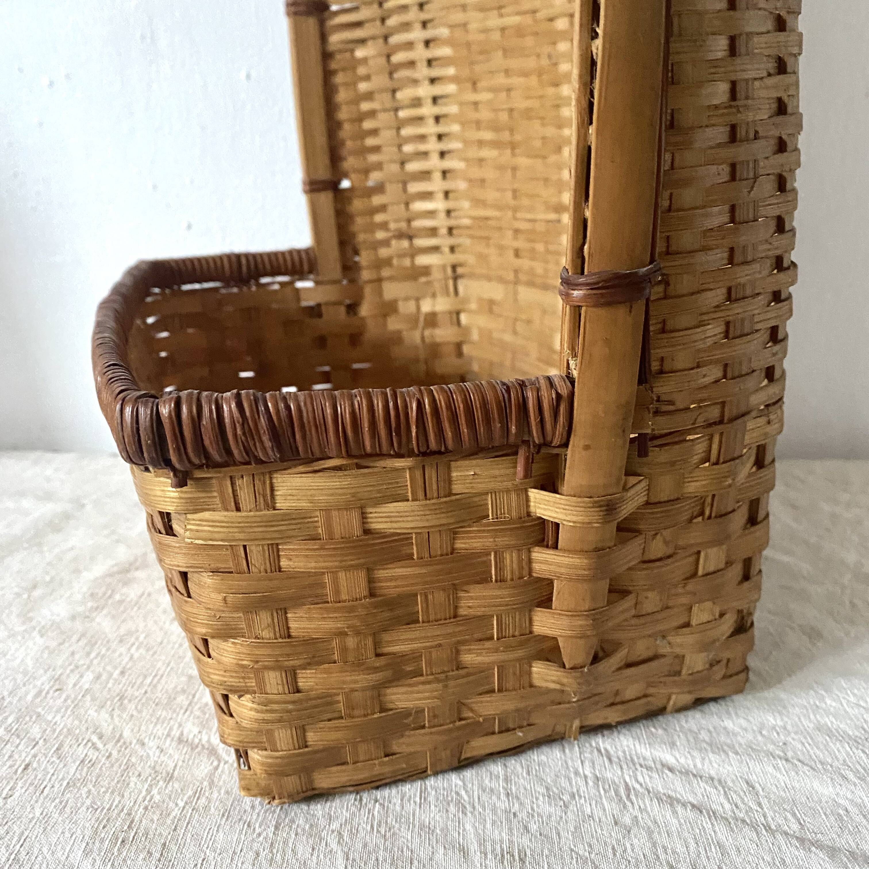 Woven rattan basket, storage or hanging basket