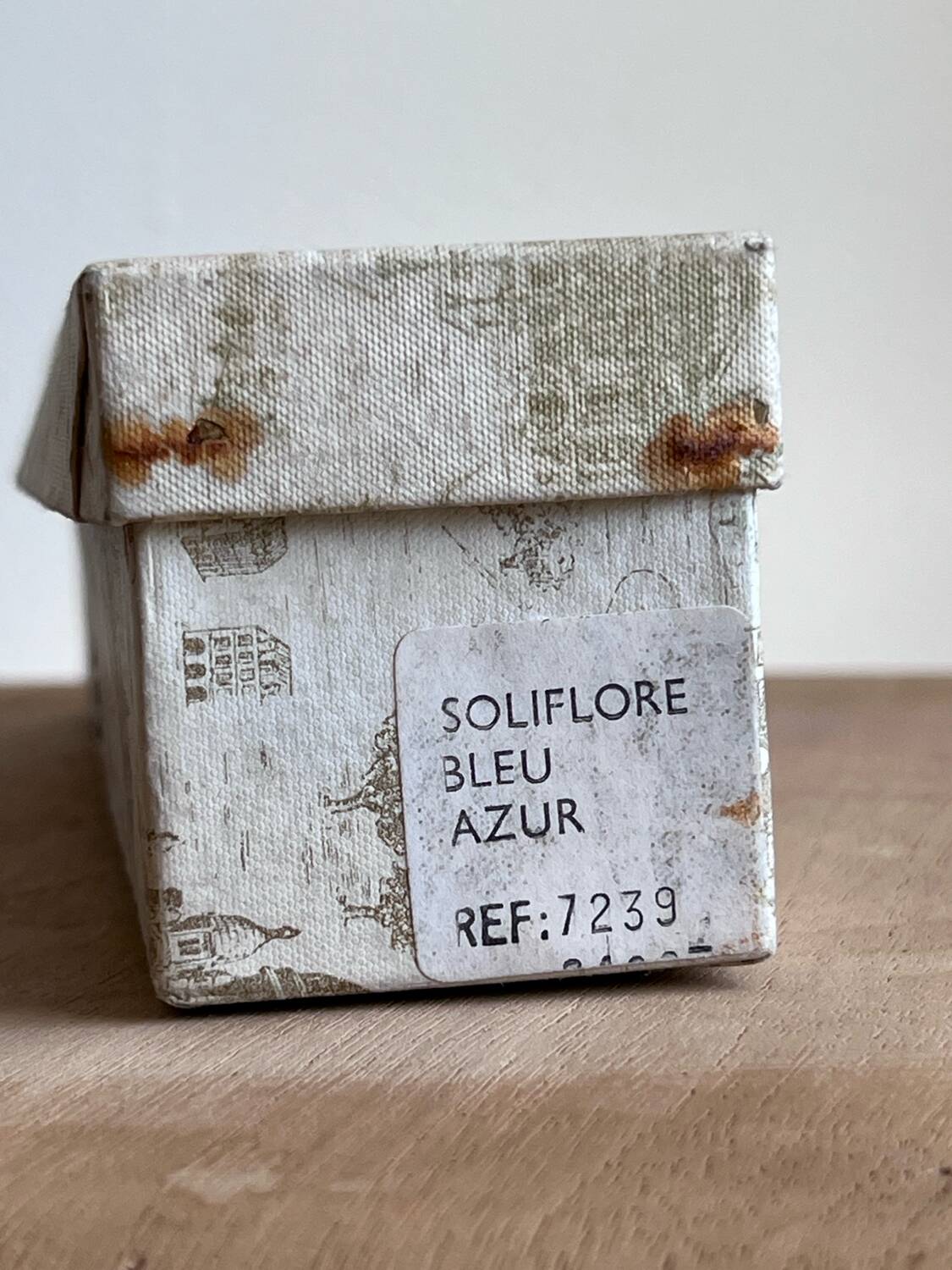 Set of 4 vintage azure blue crackled glass vases – ref. 7239